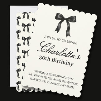 Invitación Taza de cumpleaños con crema de arco negro vintage