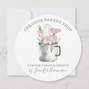 Invitación Taza de repostero de panadería Boho chic flor pati