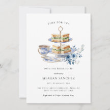 Taza de Té Floral Azul | Sandwiches de Té Desayuno