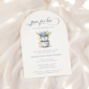 Invitación Taza de té vintage Grandmillennial Baby Shower