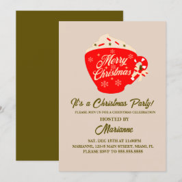 Invitación Taza Feliz Navidad Fiesta de Navidad  