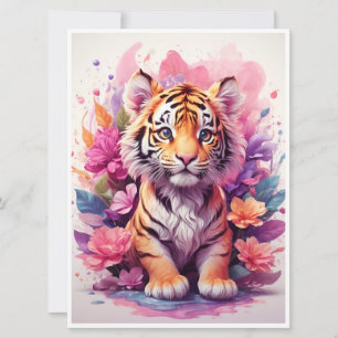 Invitación Taza Floral Tigre - Taza de café Tigre Rosa - Espí