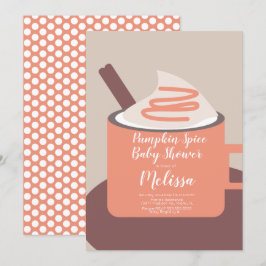 Invitación Taza moderna de especias de calabaza para baby sho