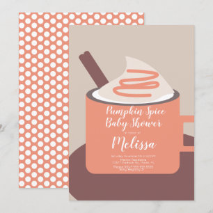 Invitación Taza moderna de especias de calabaza para baby sho