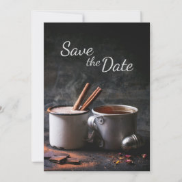 Invitación Taza Rústica de Té y Chocolate Caliente - Salva la