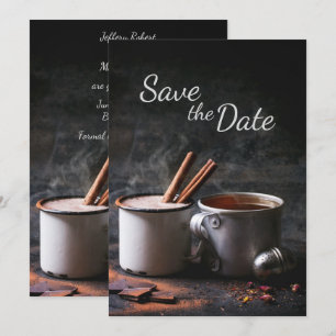 Invitación Taza Rústica de Té y Chocolate Caliente - Salva la