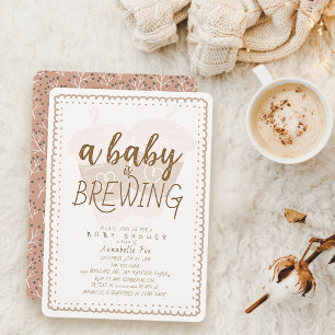 Invitación Tazas de café para llevar "Baby is Brewing" para b
