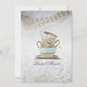 Invitación Tazas de té de encaje elegante Fiesta de té para l