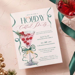 Invitación Tazón de bebida festiva para cóctel de Navidad