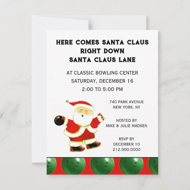 Invitación Tazón de vacaciones de Navidad (Anverso)