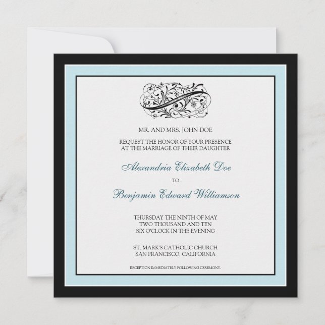 Invitación {TBA} La boda simplemente elegante invita (Anverso)