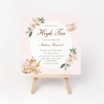 Té Alto Rosa Pastel Oro Despedida de Soltera