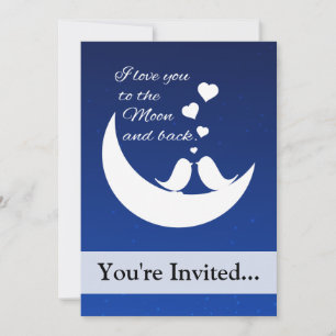 Invitación Te amo a la luna y atrás