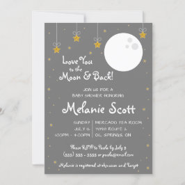 Invitación ¡Te amo a la luna y atrás! Invita Baby Shower