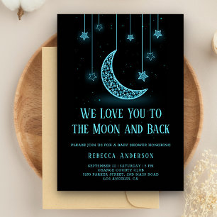 Invitación Te Amo a la Luna y de Regreso Baby Shower