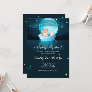 Invitación Te amo a la luna y de vuelta