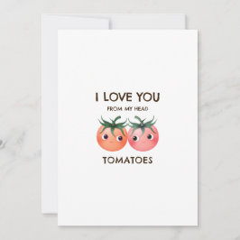 Invitación Te amo desde mi corazón tomates San Valentín parej