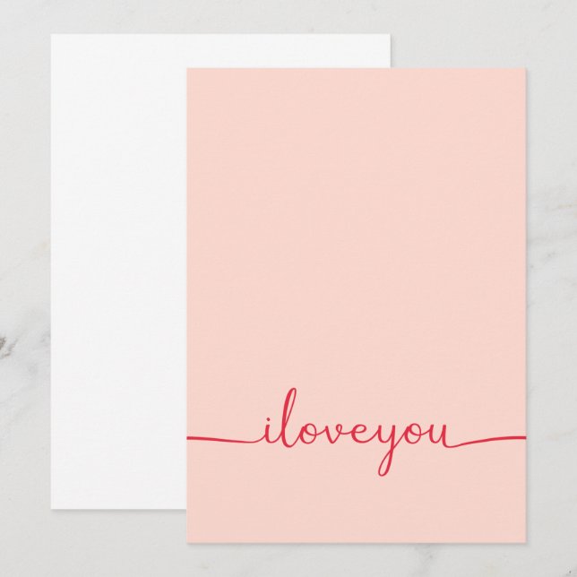 Invitación Te amo en rojo (Anverso / Reverso)