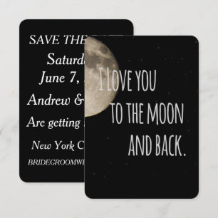 Invitación Te amo hasta la luna y de vuelta Guarda la fecha
