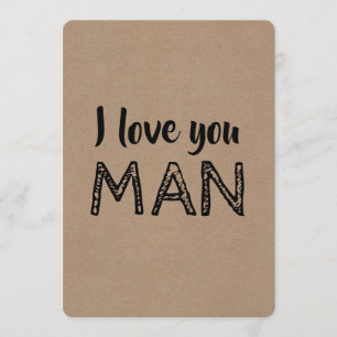 Invitación Te amo HOMBRE Propuesta divertida de padrino de bo