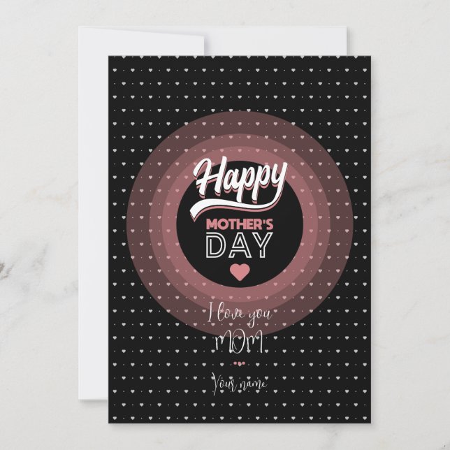 Invitación Te amo mamá (Anverso)