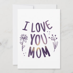 Invitación Te Amo Mamá Floral Día de la Madre Ideas Regalo