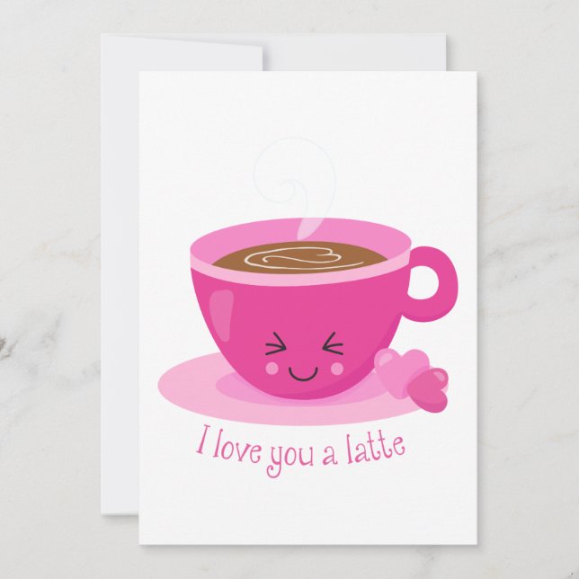 Invitación Te Amo Un Latte (Anverso)