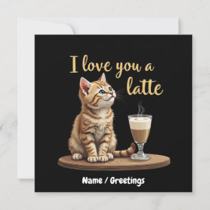 Invitación Te amo un latte: Un café de San Valentín lindo