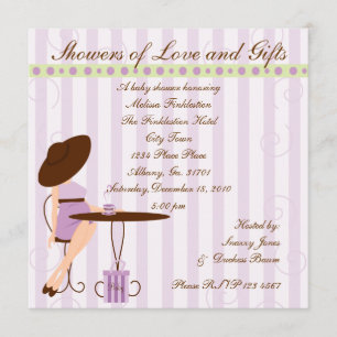 Invitación Té bebé en morado