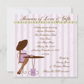 Invitación Té bebé en morado