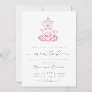 Invitación Té con la madre para ser una ducha de bebé