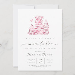 Invitación Té con la madre para ser una ducha de bebé