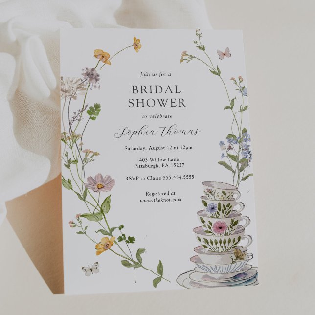 Invitación Té de Bodas de Flores Silvestres (Subido por el creador)
