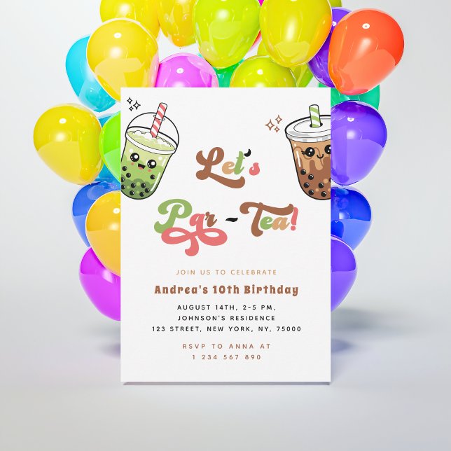 Invitación Té de burbuja Boba Vamos a hacer el té de pera 10  (Subido por el creador)