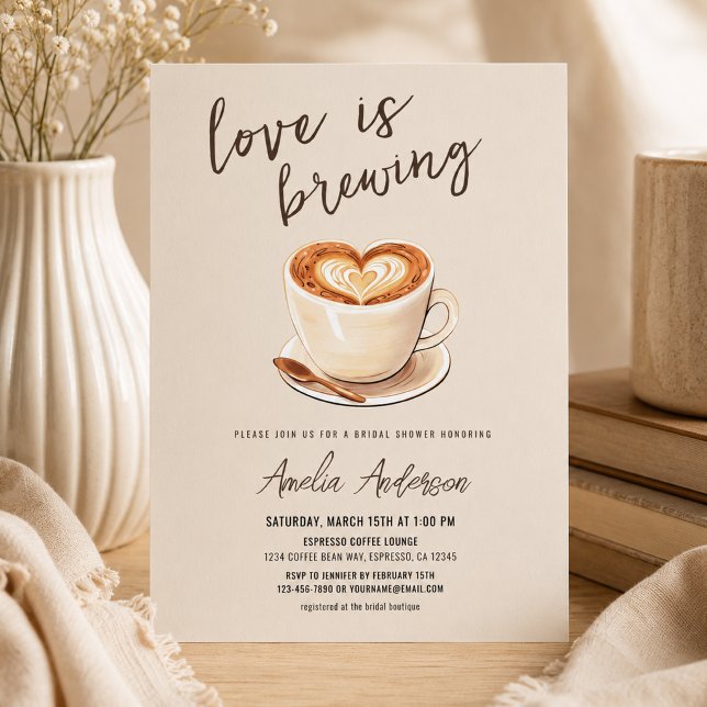 Invitación Té de Despedida de Soltera Café Love is Brewing (Subido por el creador)