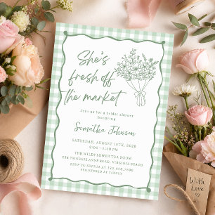 Invitación Té de Despedida de Soltera Caprichoso Verde Fresco