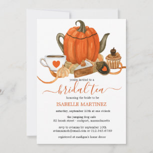 Invitación Té de Despedida de Soltera de Calabaza de Otoño