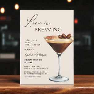 Invitación Té de Desposada de Martini de Espresso 'El Amor es