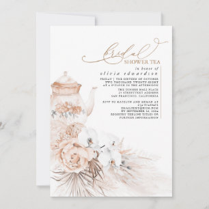 Invitación Té de ducha de hierba dulce pastelero floral paque