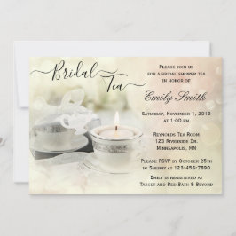 Invitación Té de ducha de novia con un toque de color blanco 