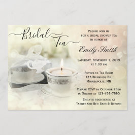 Invitación Té de ducha de novia con un toque de color blanco 
