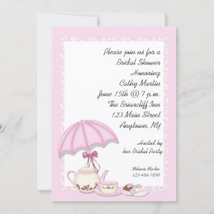 Invitación Té de ducha de novia rosa