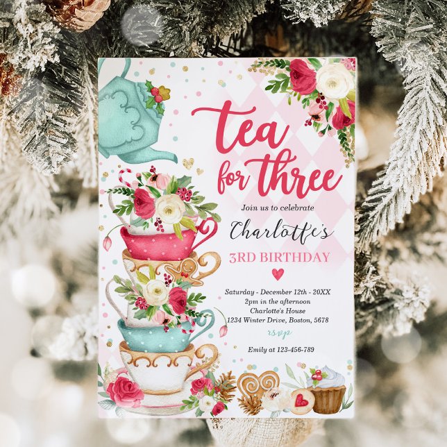 Invitación Té De Fiesta De Cumpleaños De Los navidades Para T (Subido por el creador)