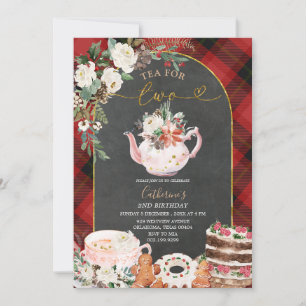 Invitación Té De Invierno Para Dos Navidades Lujosos Segundo