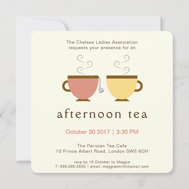 Invitación Té de la tarde (Anverso)