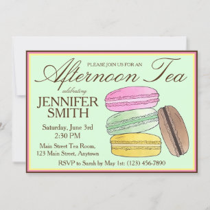 Invitación Té de la Tarde de Boda de Macarons Franceses