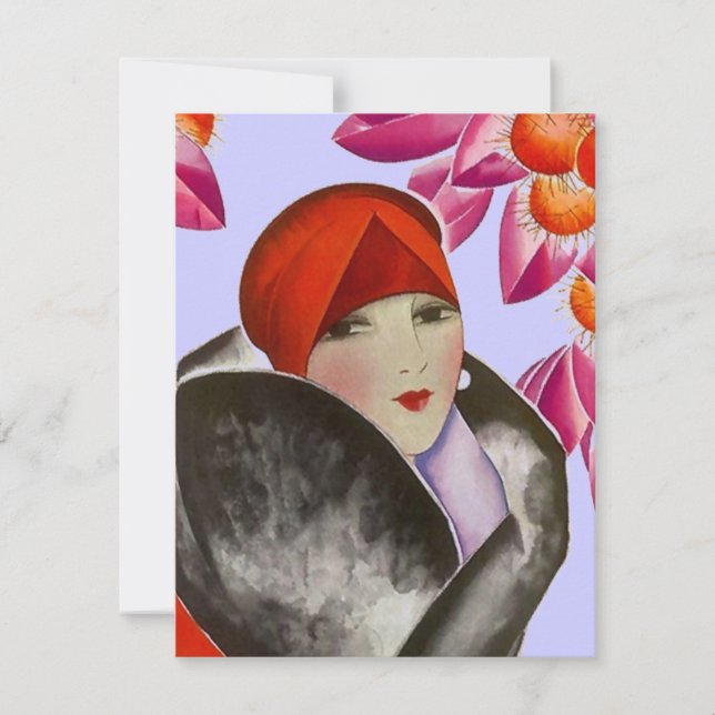 Invitación Té de la tarde de brunch de moda Lady Invich (Anverso)