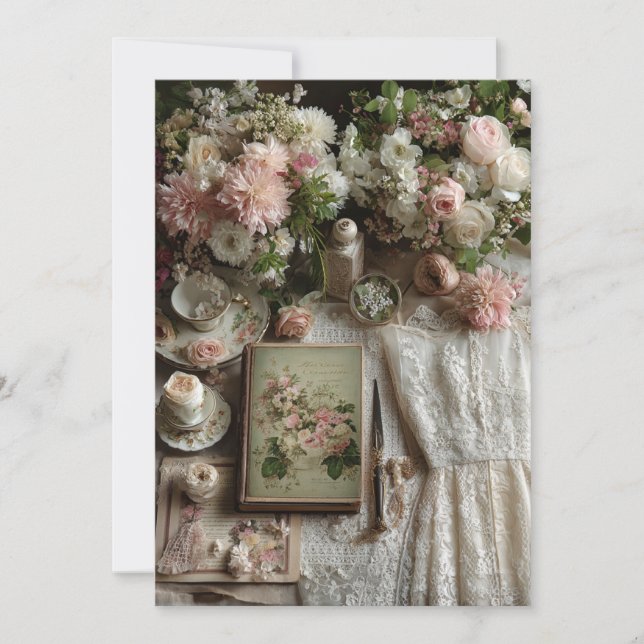 Invitación Té de la tarde del Garden Lace | Encanto floral (Anverso)