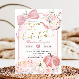 Invitación Té de la Tarde Rosa Sonrojado Fiesta de Despedida