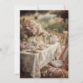 Invitación Té de la tarde y dedos pequeños rociando | Garden 